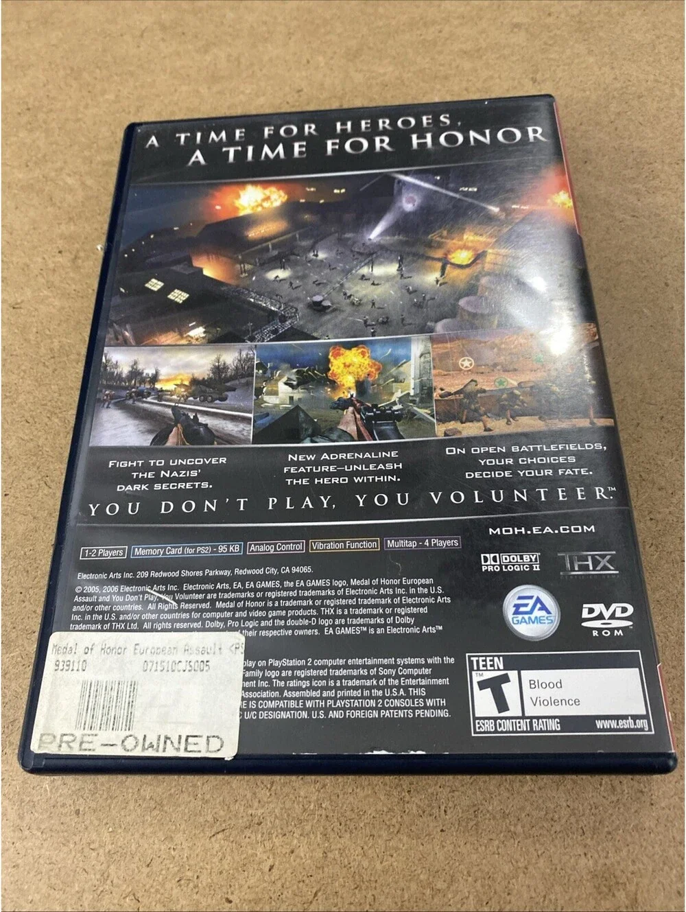 Medal Of Honor European Assault PlayStation 2 PS2 Greatest Hits Game CIB T EA